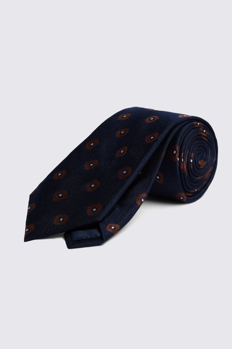 Navy Rust Geo Tie