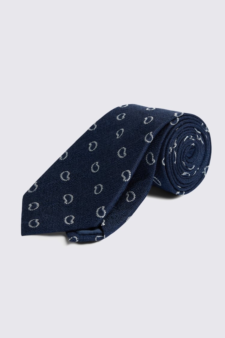 Navy Paisley Tie