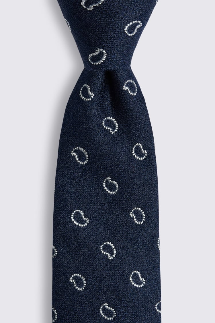 Navy Paisley Tie