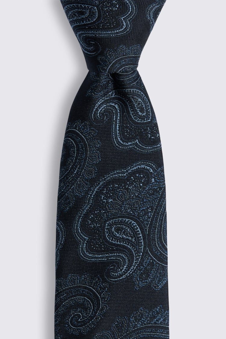 Navy & Brown Paisley Tie