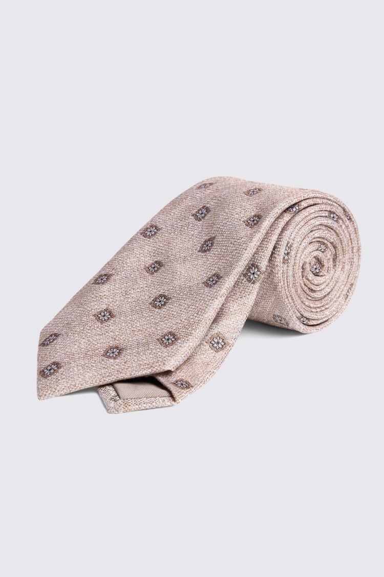 Cream Medallion Tie