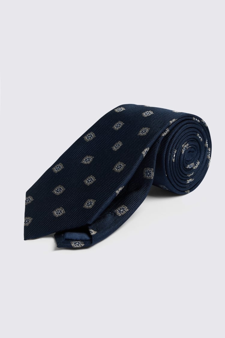 Navy Medallion Tie