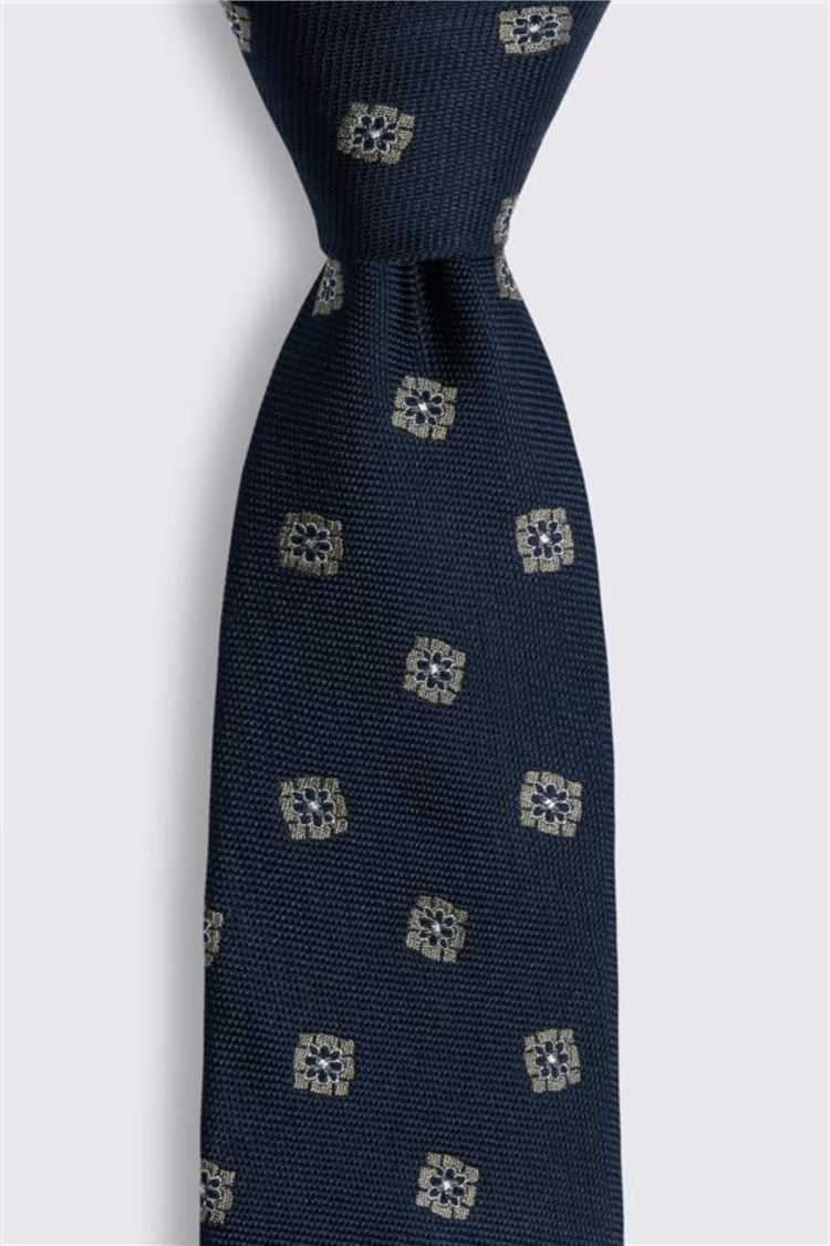 Navy Medallion Tie