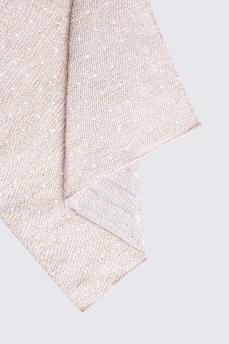 Neutral Polka Dot Pocket Square