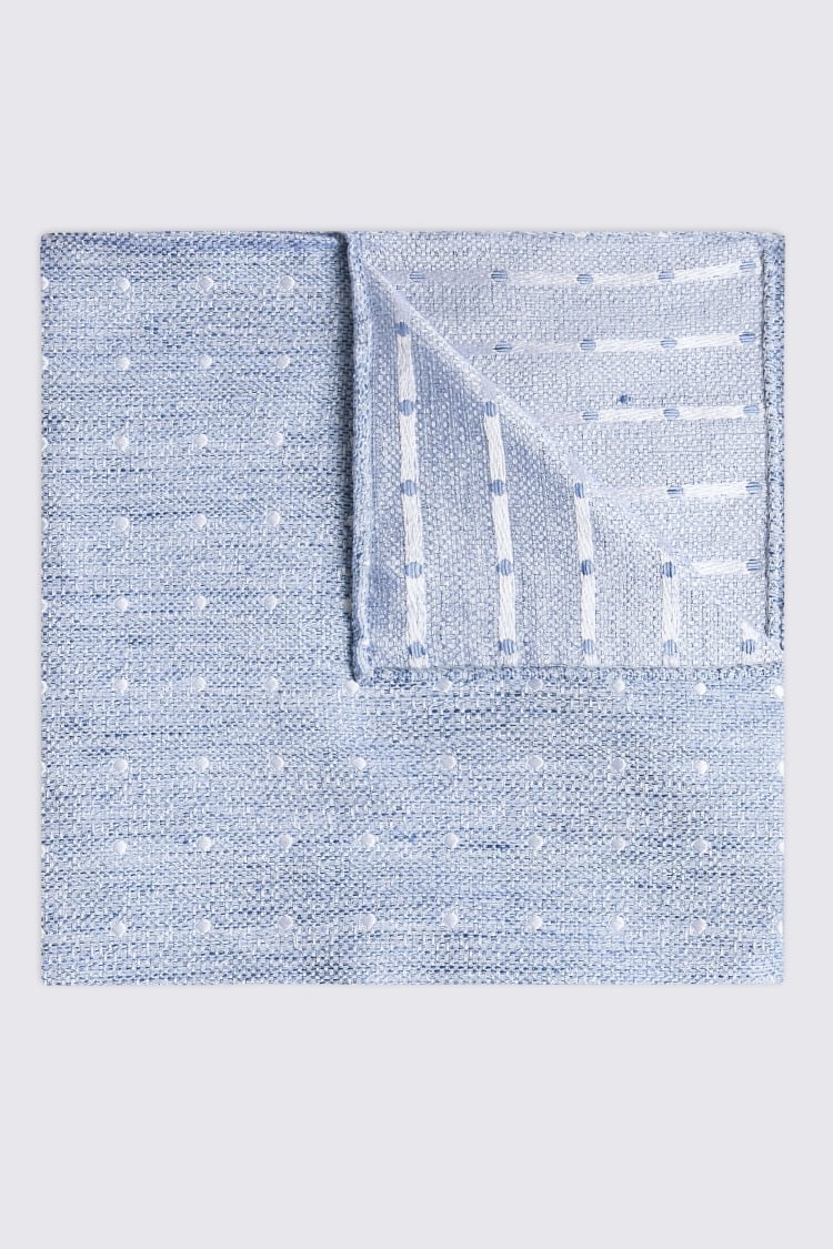 Mid Blue Polka Dot Pocket Square