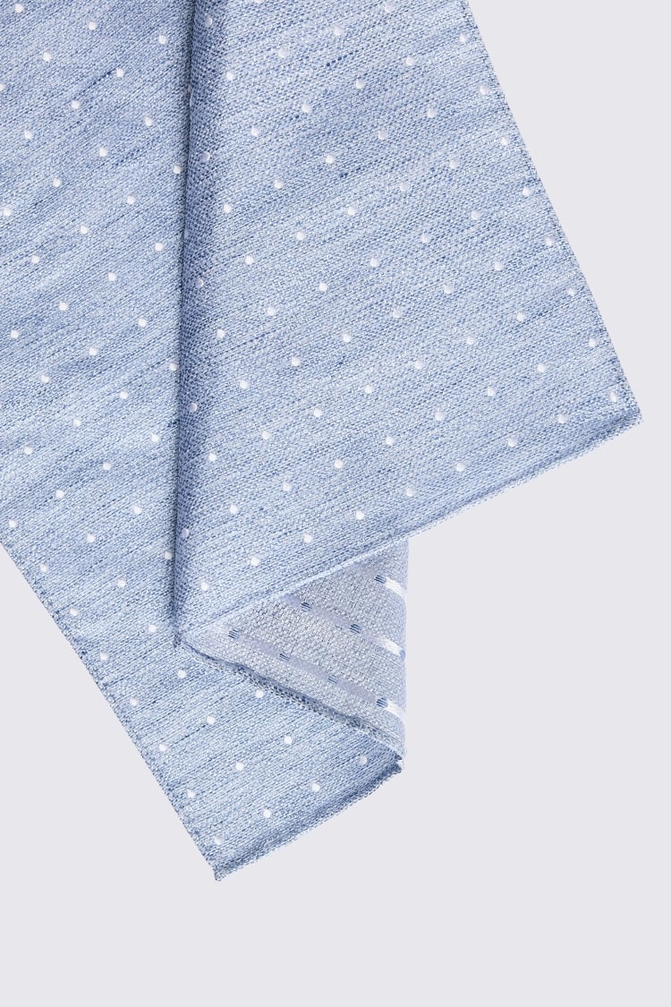 Mid Blue Polka Dot Pocket Square