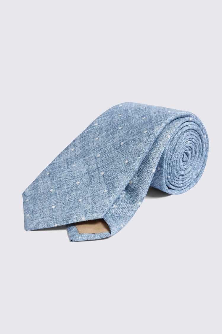 Bottinelli Blue Silk Polka Dot Tie