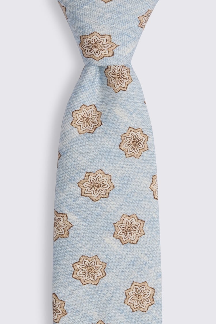 Bottinelli Light Blue Geometric Tie