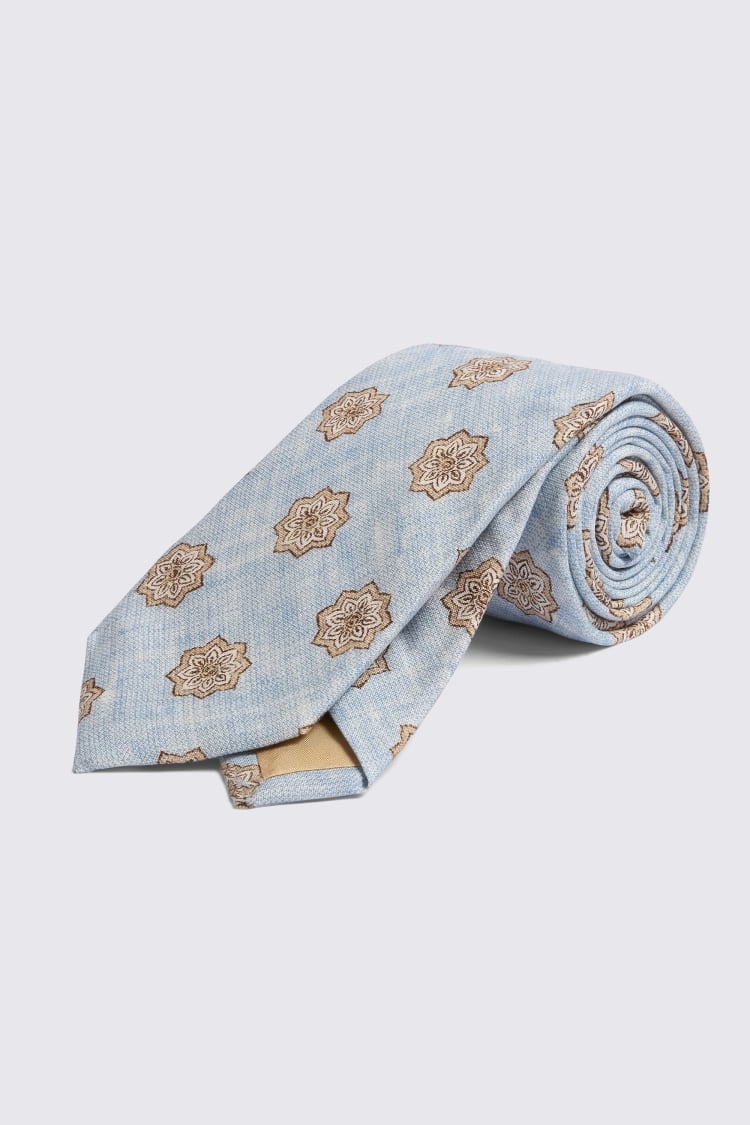 Bottinelli Light Blue Geometric Tie