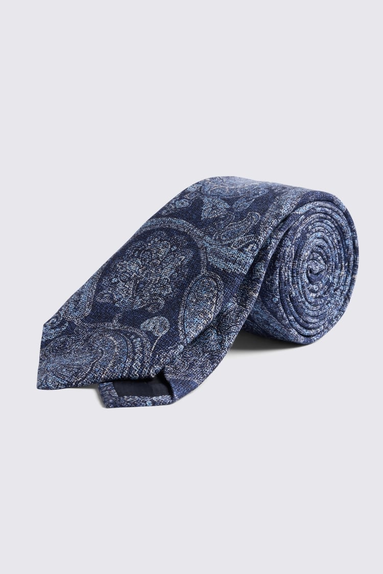 Bottinelli Navy Silk Paisley Tie