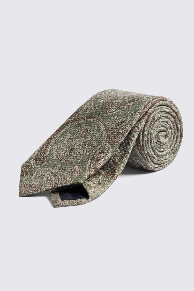 Bottinelli Sage Silk Paisley Tie