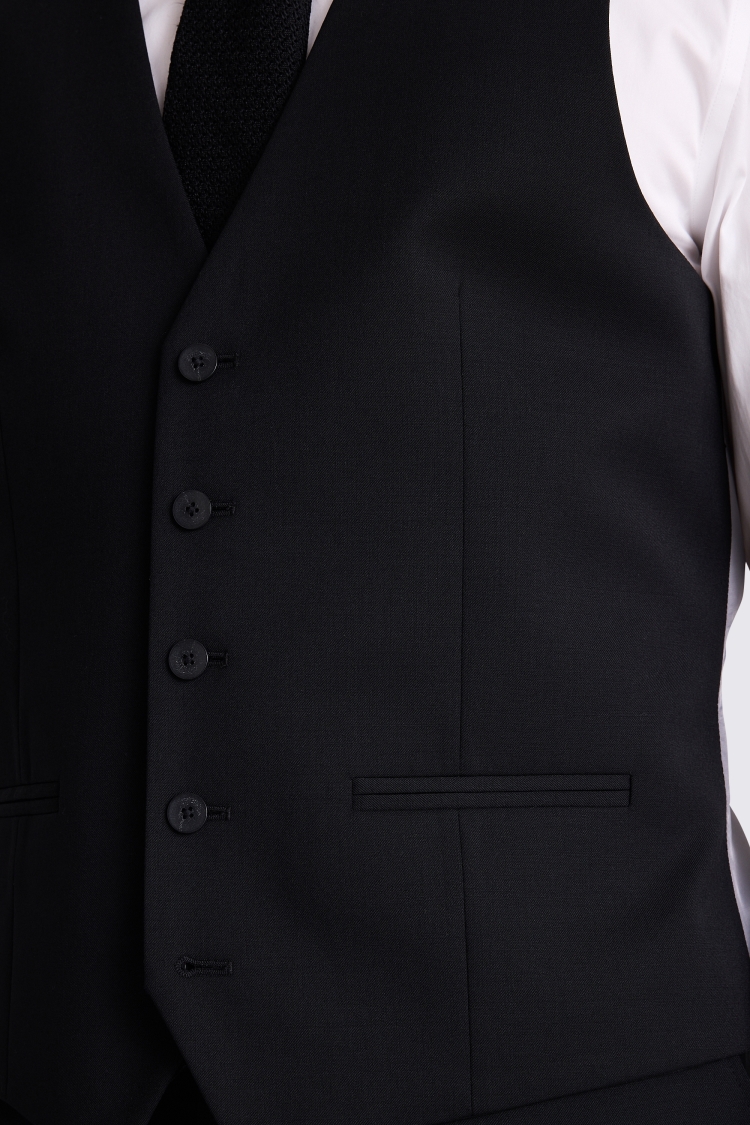 Ted Baker Tailored Fit Black Twill Waistcoat