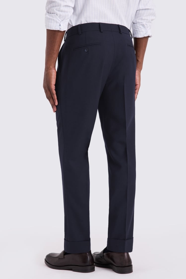 Navy Wool Tailored Trousers