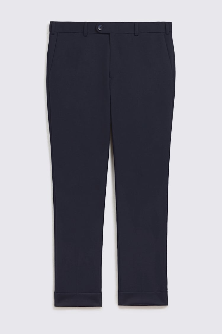 Navy Wool Tailored Trousers