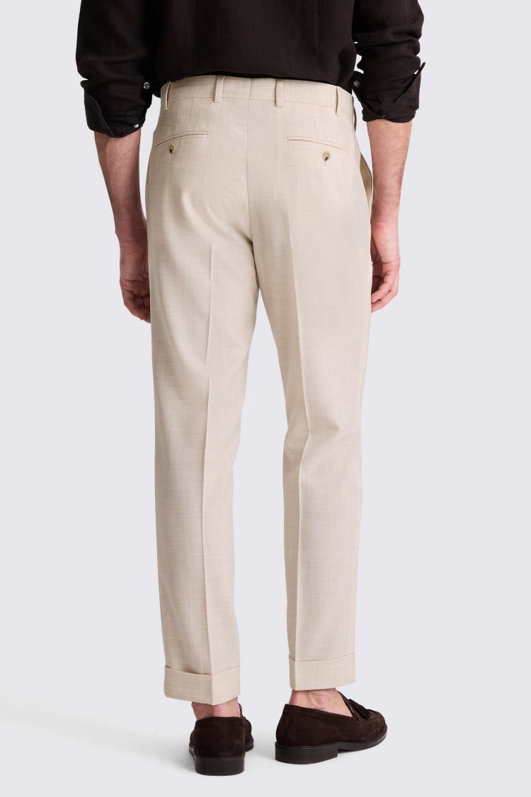 Neutral Wool Tailored Trousers