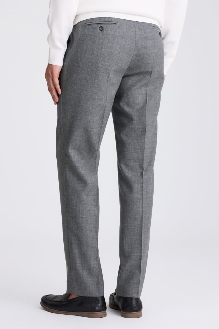 Grey Wool Pleated Trousers