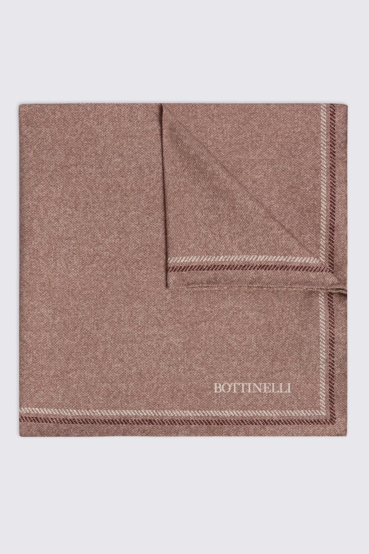 Bottinelli Dusty Rose Semi Plain Pocket Square