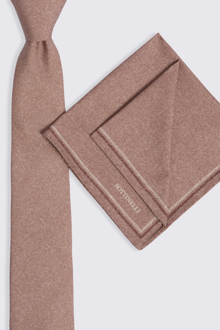 Bottinelli Dusty Rose Semi Plain Pocket Square