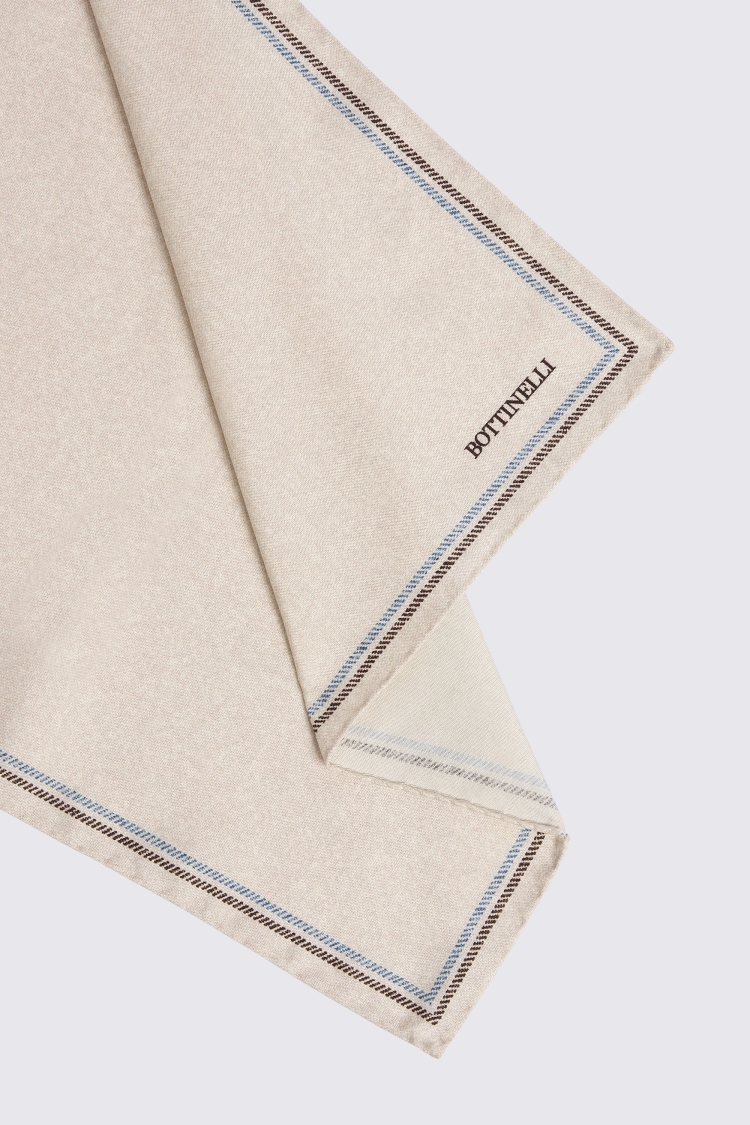 Bottinelli Neutral Semi Plain Pocket Square