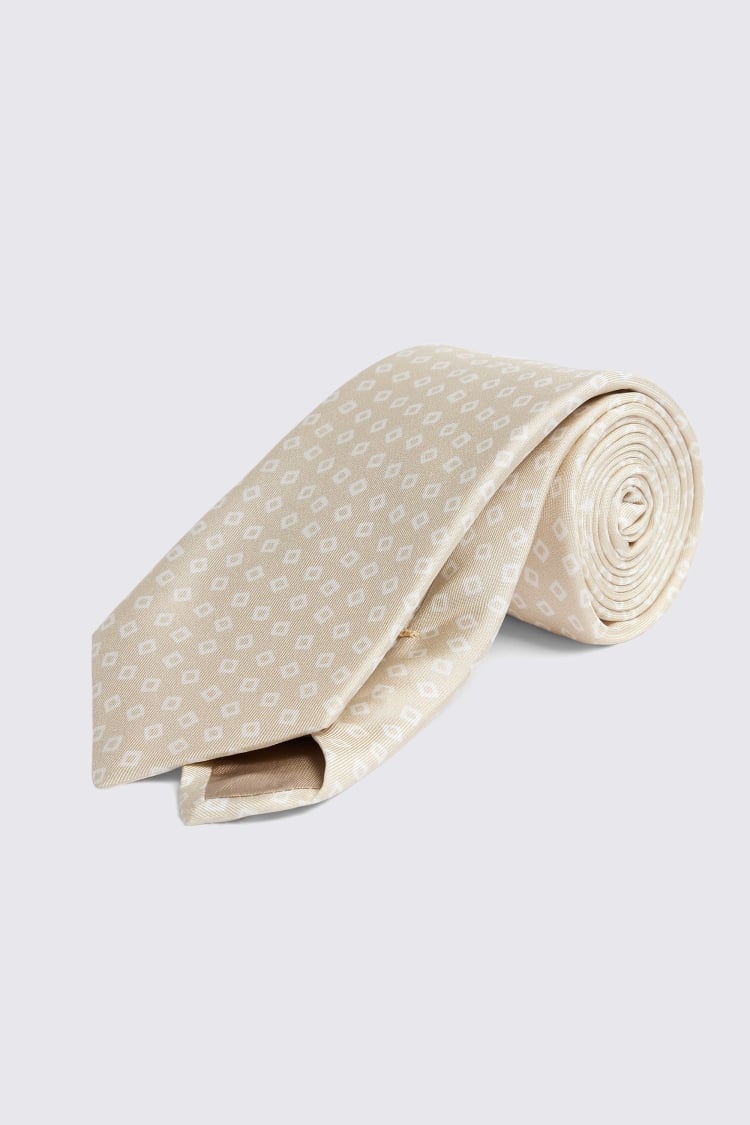 Italian Neutral & Off White Diamond Tie