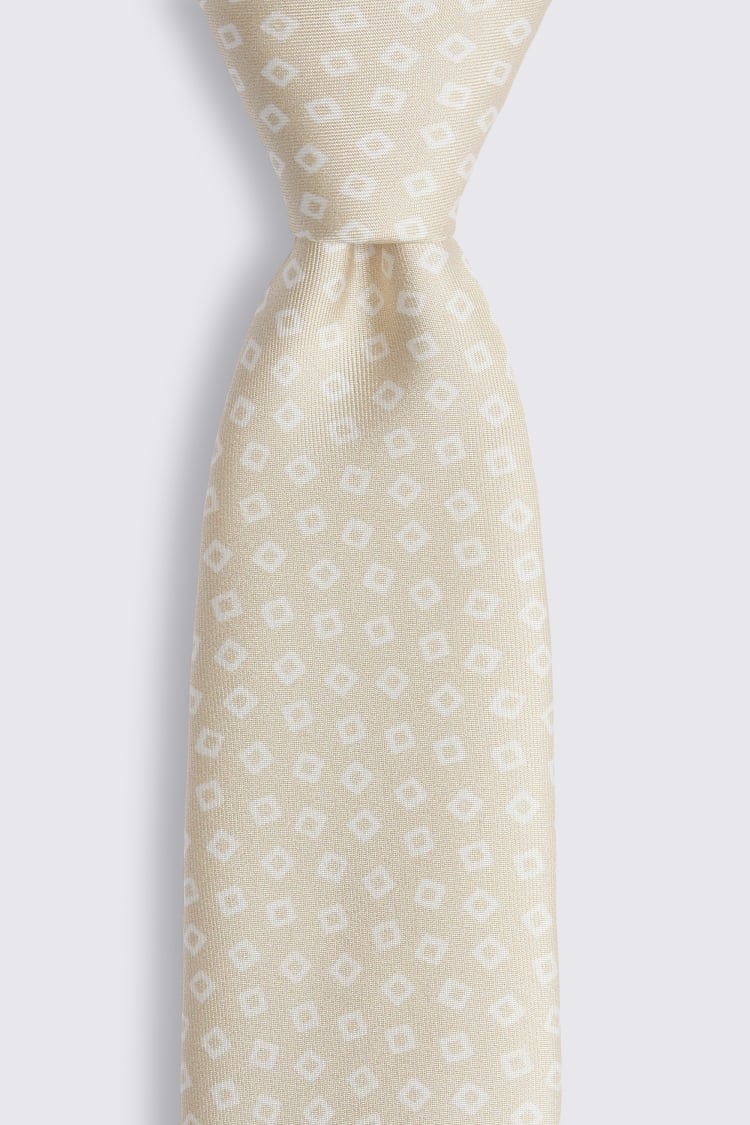 Italian Neutral & Off White Diamond Tie