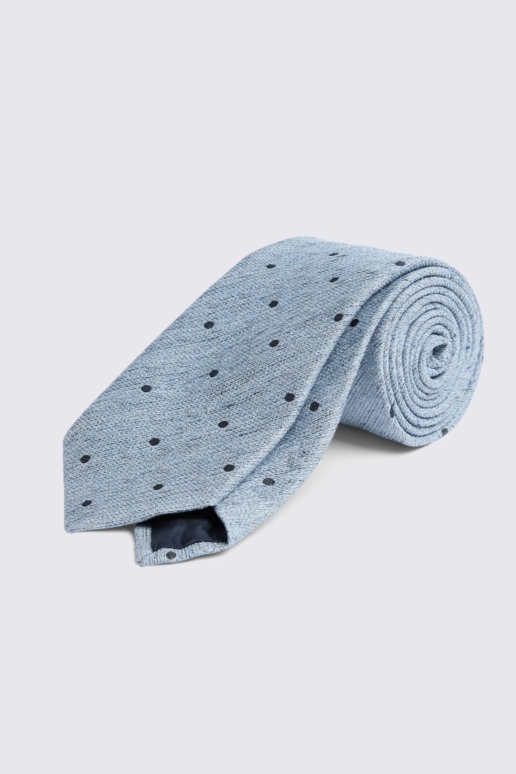 Italian Mid Blue Spot Tie