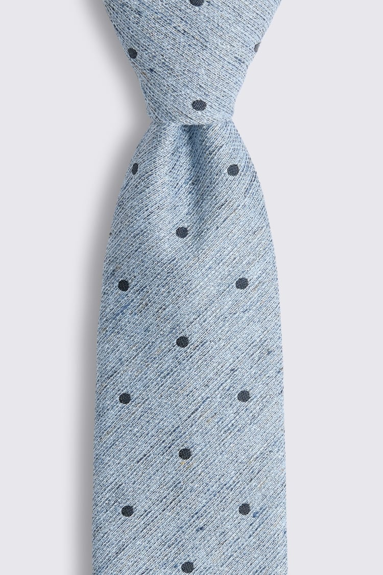 Italian Mid Blue Spot Tie