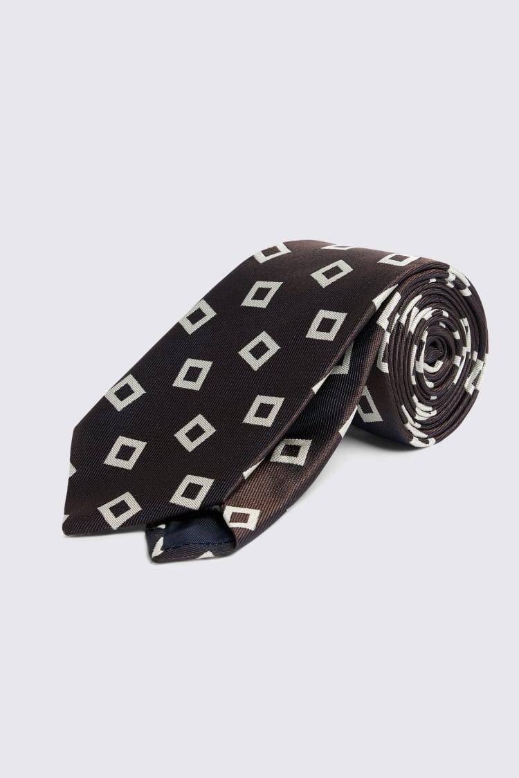 Italian Chocolate Oversized Diamond Tie