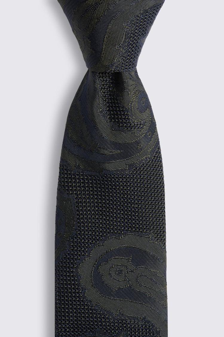 Italian Green Grenadine Paisley Tie