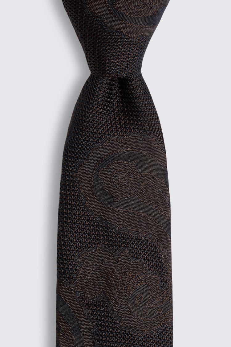 Italian Chocolate Grenadine Paisley Tie