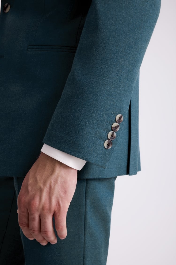Tailored Fit Teal Flannel Suit