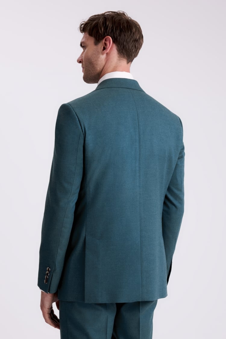 Tailored Fit Teal Flannel Suit