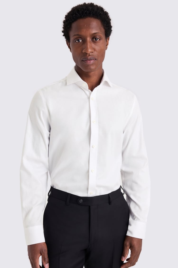 Tailored Fit White Textured Shirt