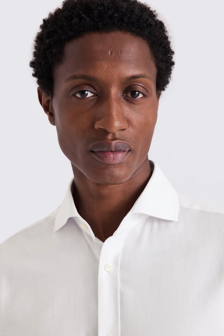 Tailored Fit White Textured Shirt