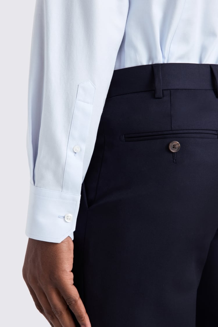Tailored Fit Light Blue Twill Stretch Shirt