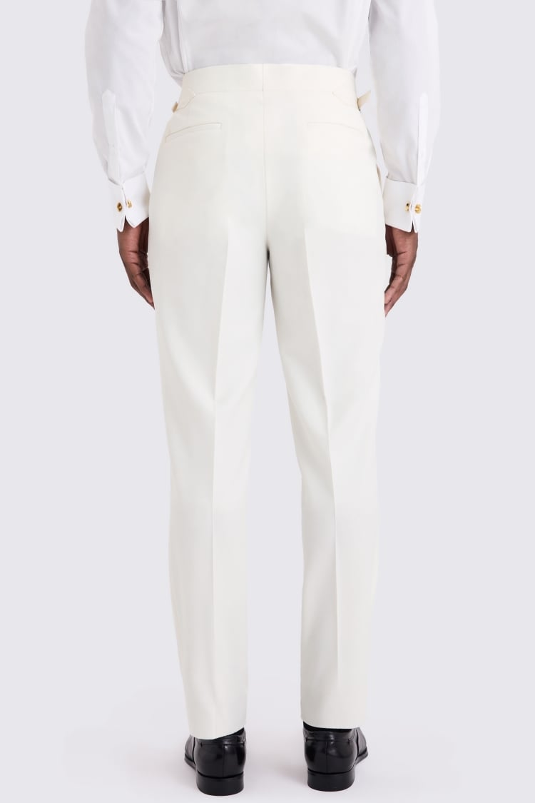 Tailored Fit Off White Dress Trousers