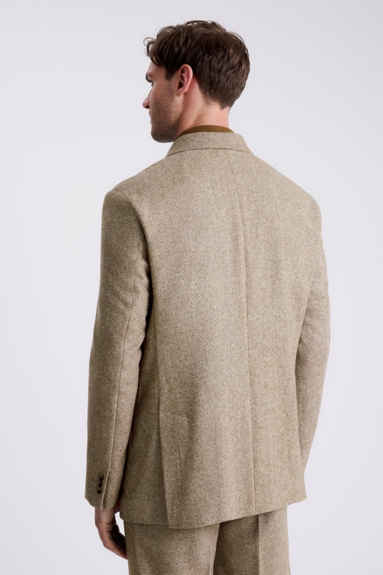 Relaxed Fit Gold Tweed Herringbone Suit