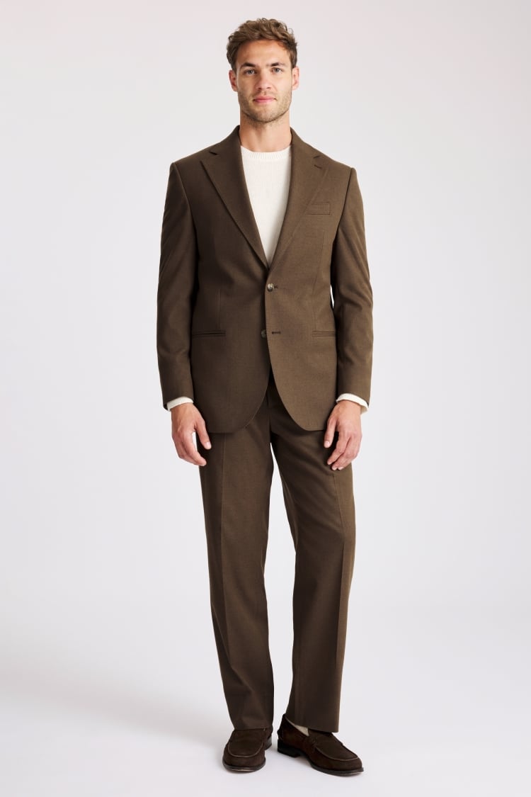Relaxed Fit Chestnut Flannel Suit