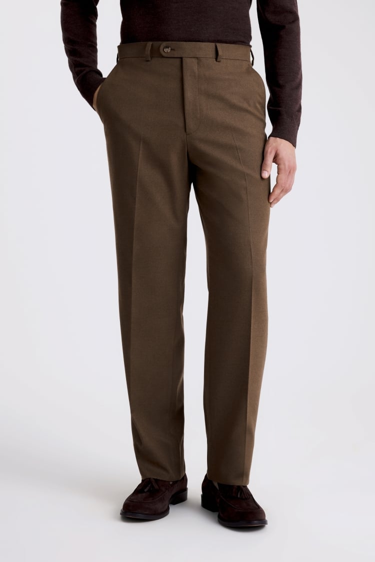 Relaxed Fit Chestnut Flannel Suit