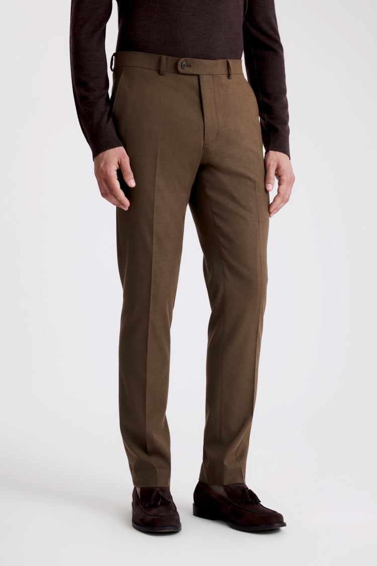 Slim Fit Chestnut Flannel Suit
