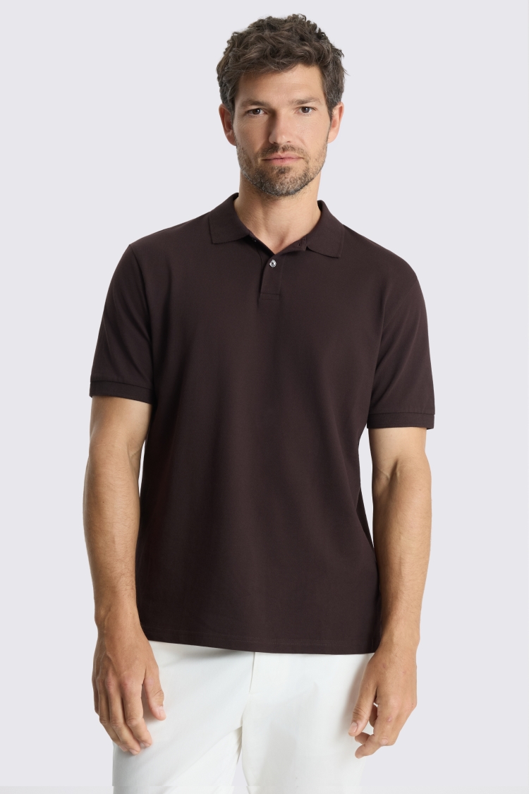 Brown Piqué Polo Shirt