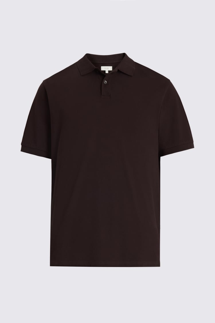 Brown Piqué Polo Shirt