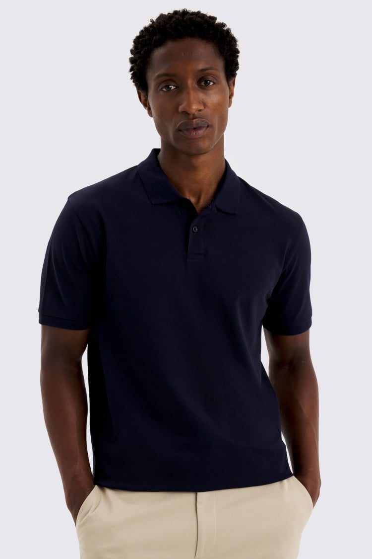 Navy Piqué Polo Shirt