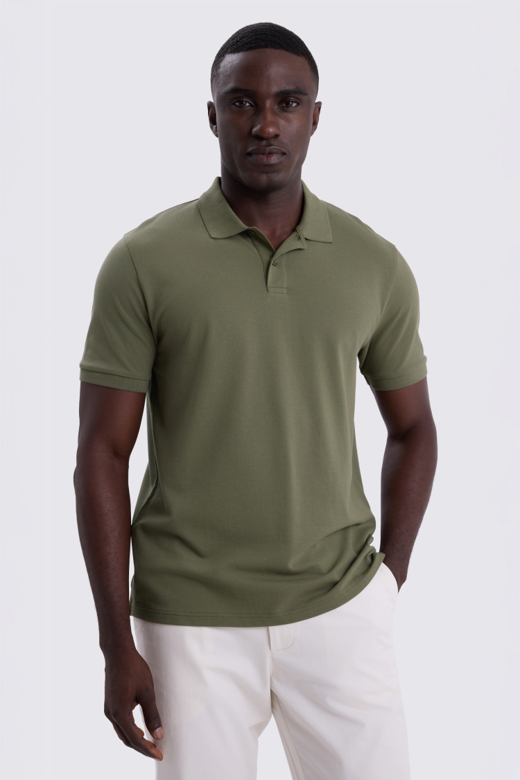 Light Khaki Pique Polo Shirt