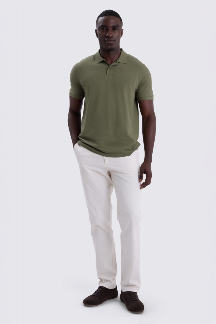 Light Khaki Pique Polo Shirt