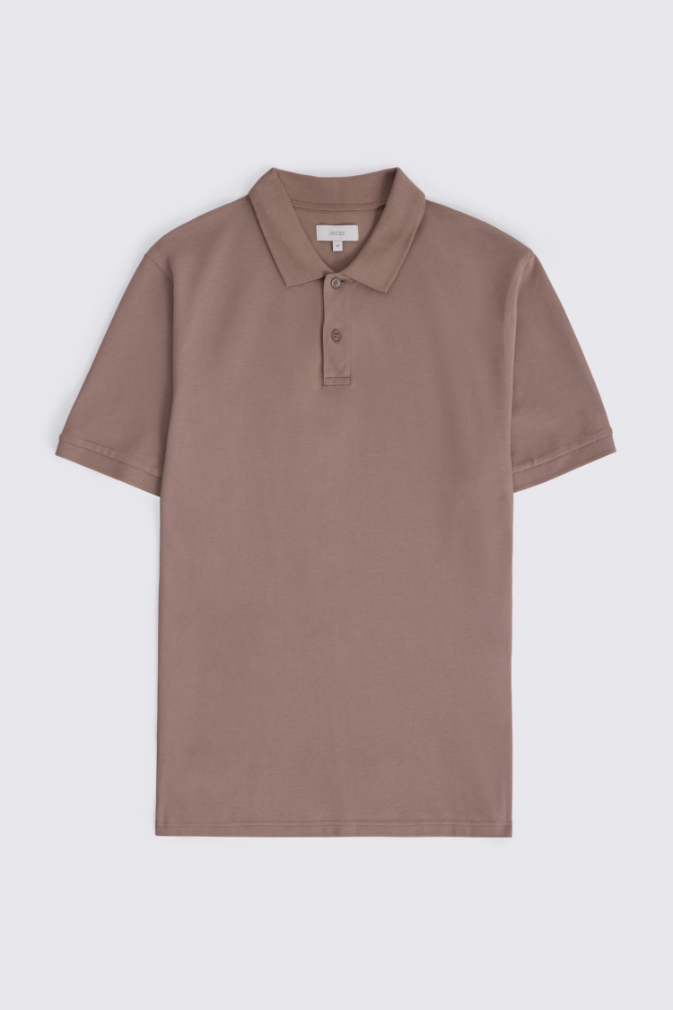Dark Taupe Pique Polo Shirt