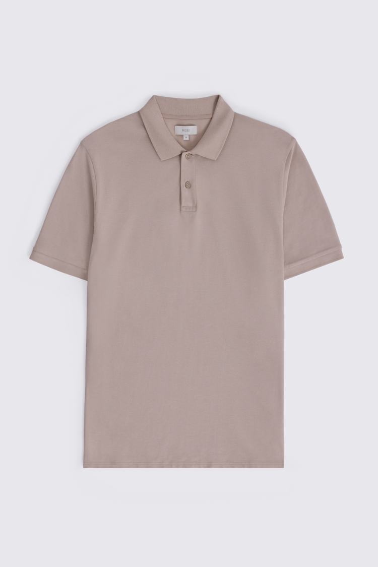 Light Taupe Pique Polo Shirt