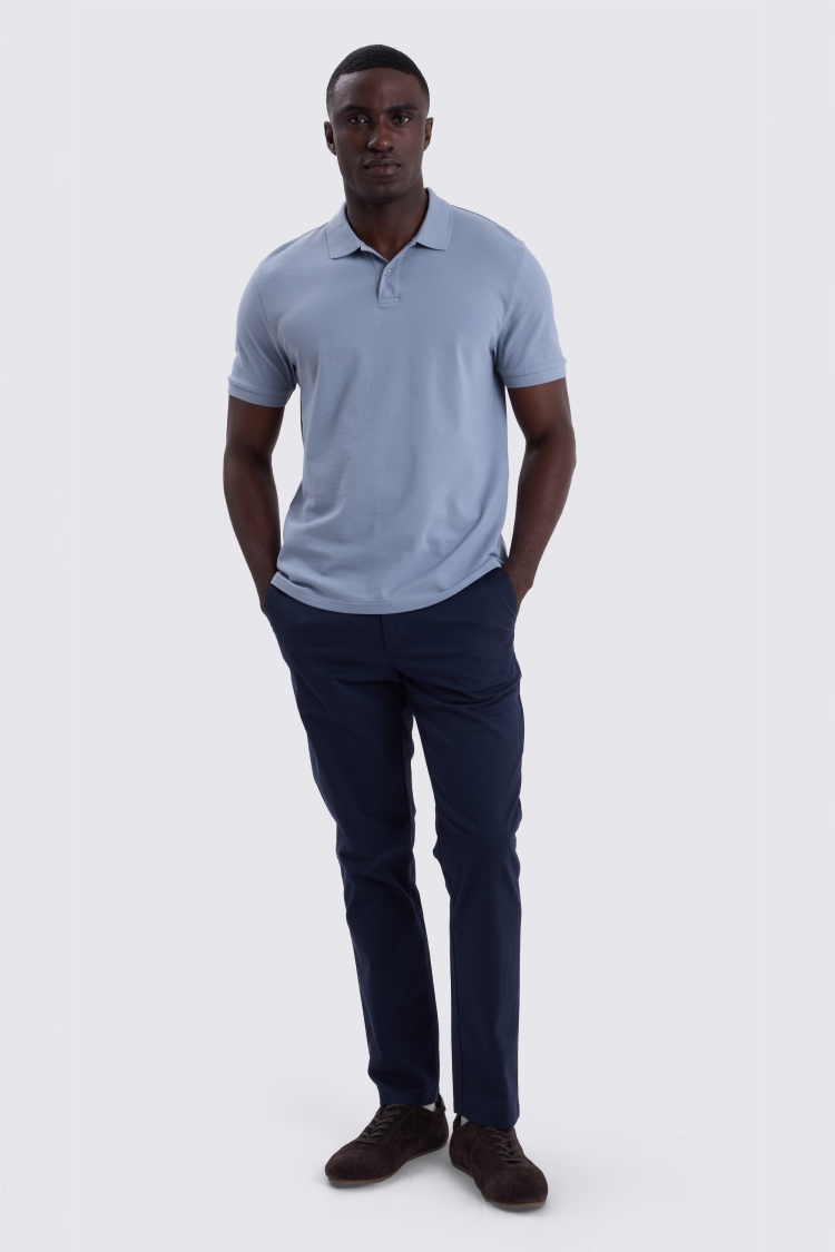 Light Blue Pique Polo Shirt