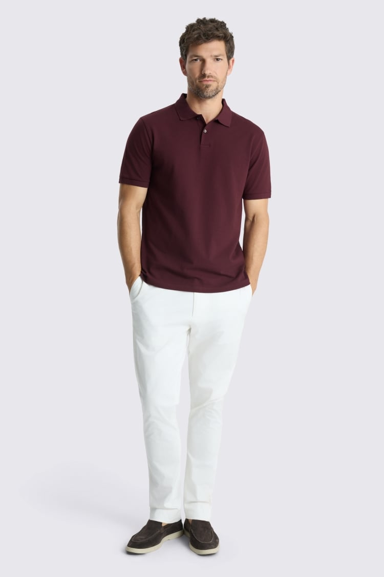 Burgundy Piqué Polo Shirt