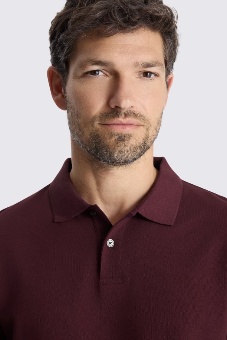 Burgundy Piqué Polo Shirt
